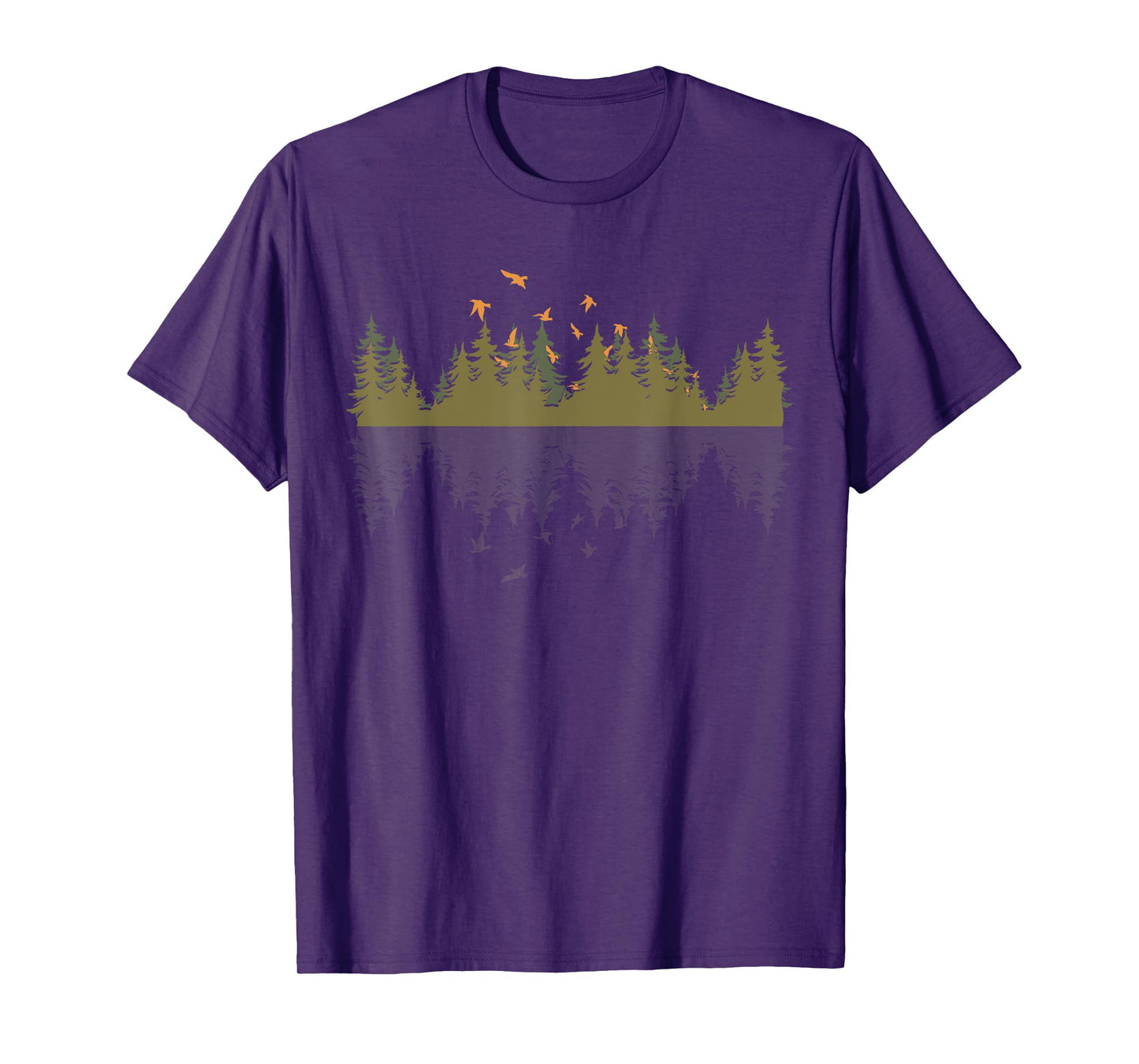 Trees Reflection Birds Trees Nature Wildlife Outdoors Forest T-Shirt