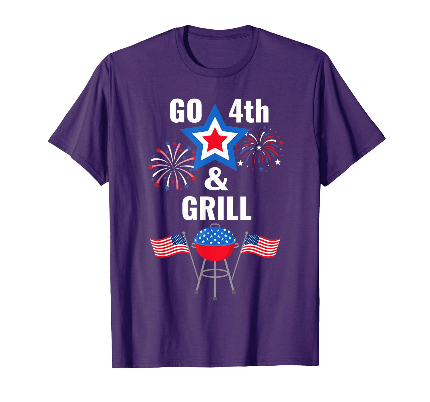Funny Fourth of July Go 4th And Grill Smoking Grilling BBQ T-Shirt