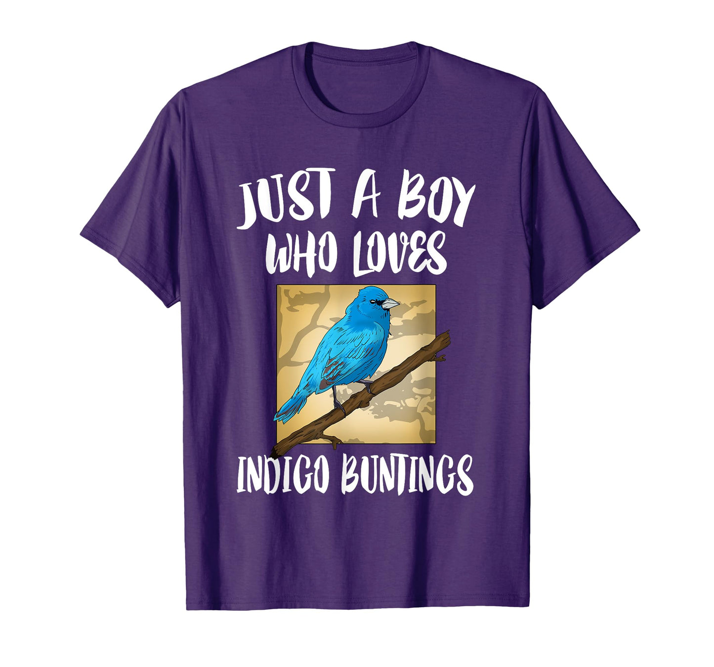 Just A Boy Who Loves Indigo Buntings Birds Birding T-Shirt
