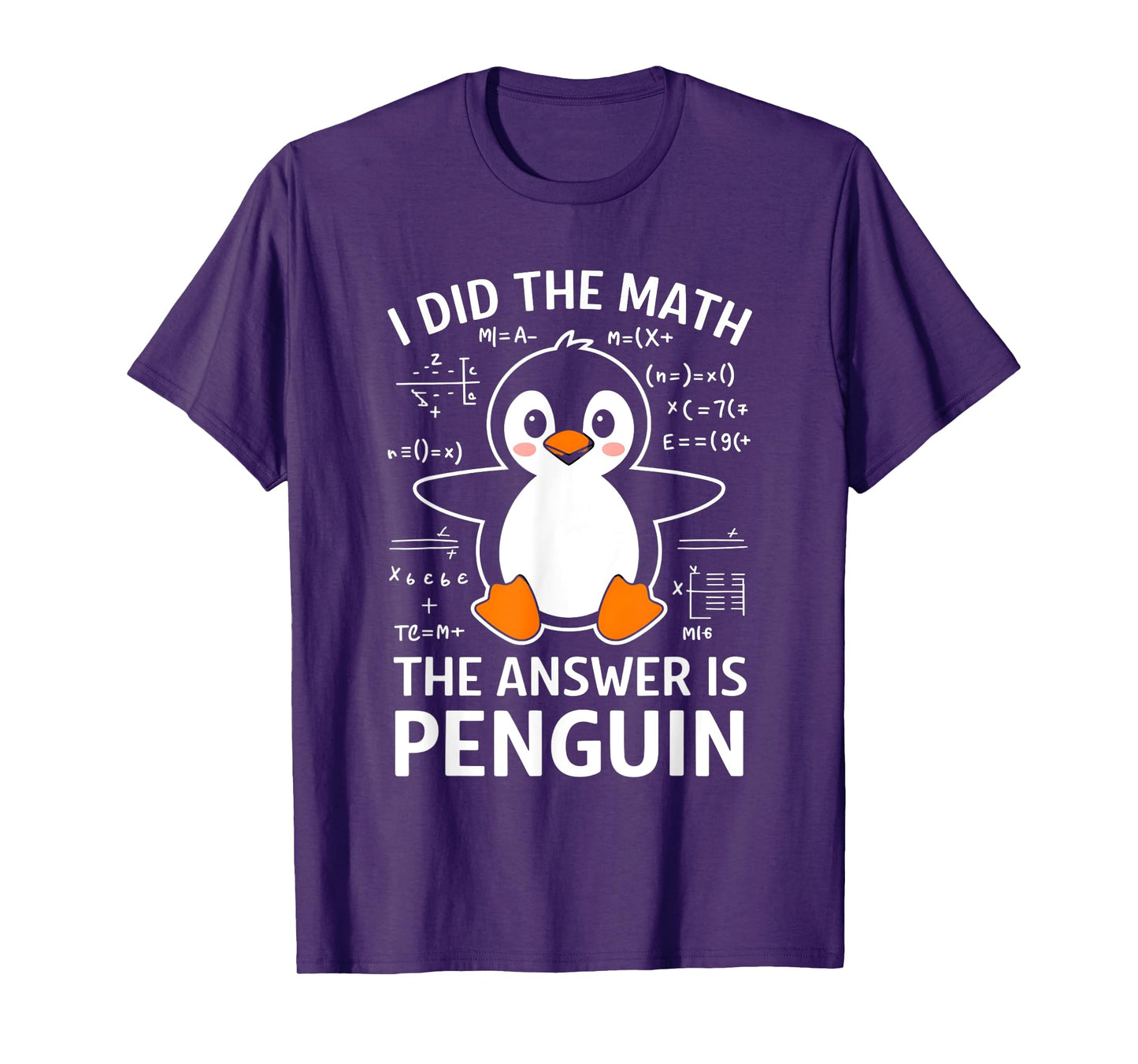 Cute Penguin With Math Design T-Shirt