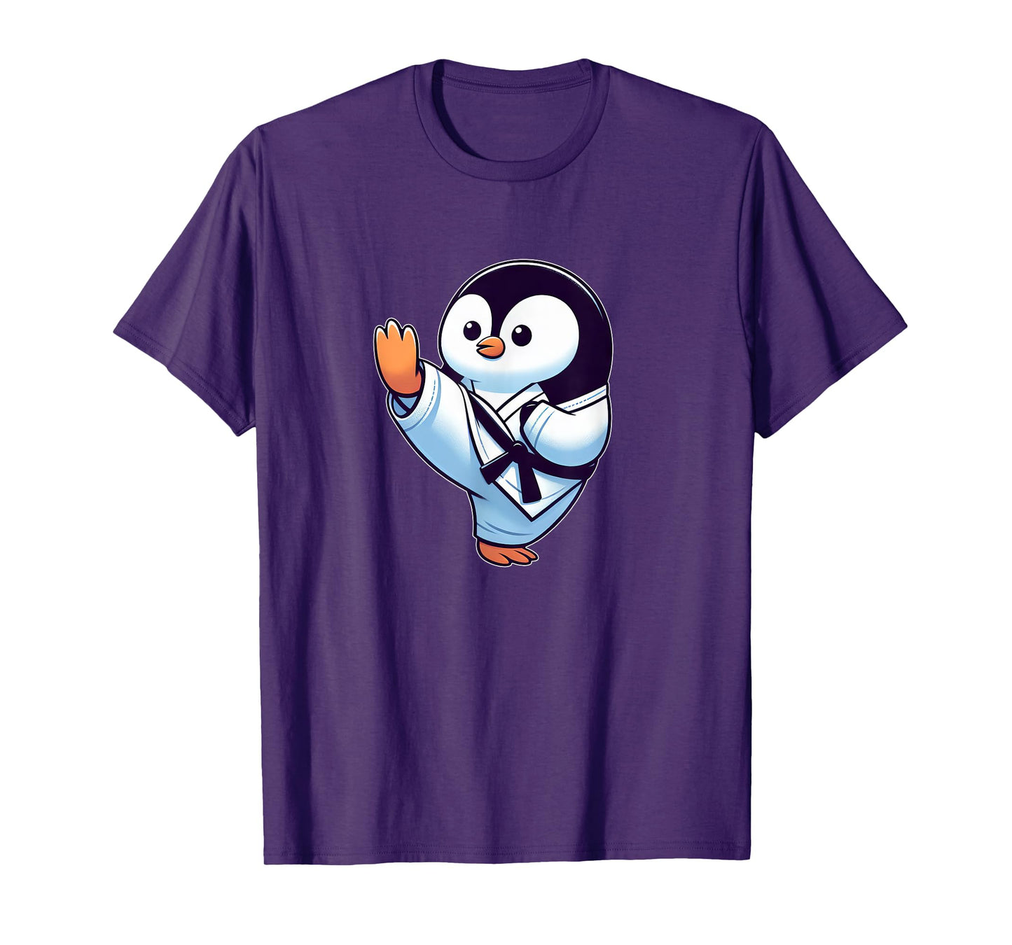 Cute Cartoon Penguin Karate Martial Arts T-Shirt