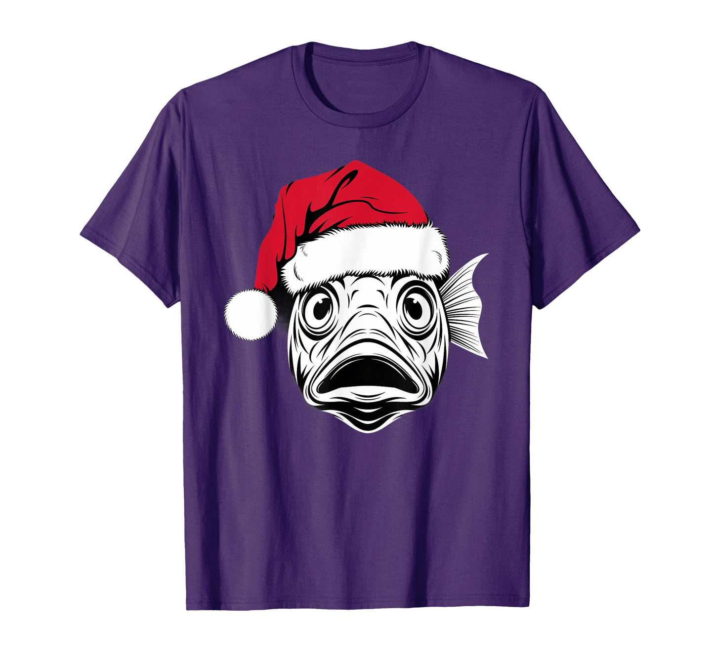 Funny Santa Fish on Marry Christmas Fish T-Shirt