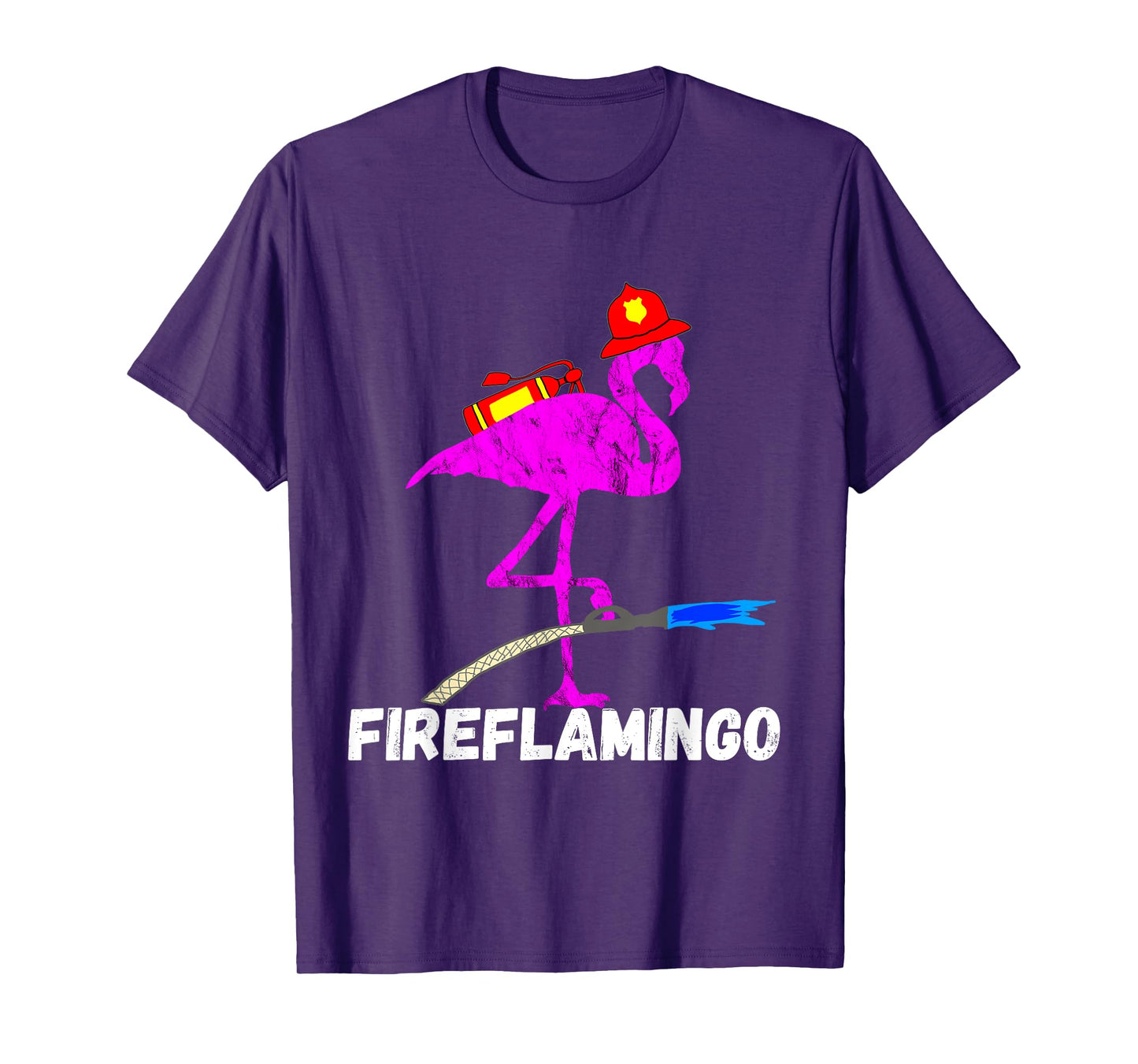 Fire Fighter Flamingo Exotic Bird Firefighter Fireman TShirt T-Shirt