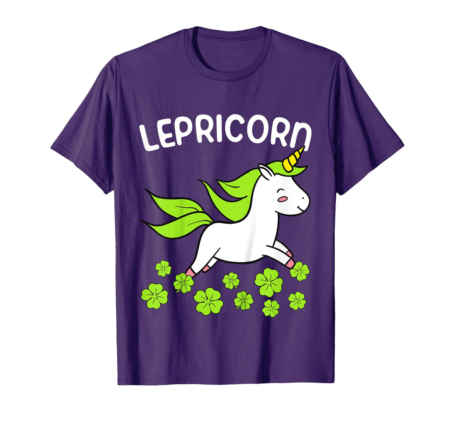 Kids Girls Happy St Patricks Day Unicorn Lepricorn Clover Toddler T-Shirt