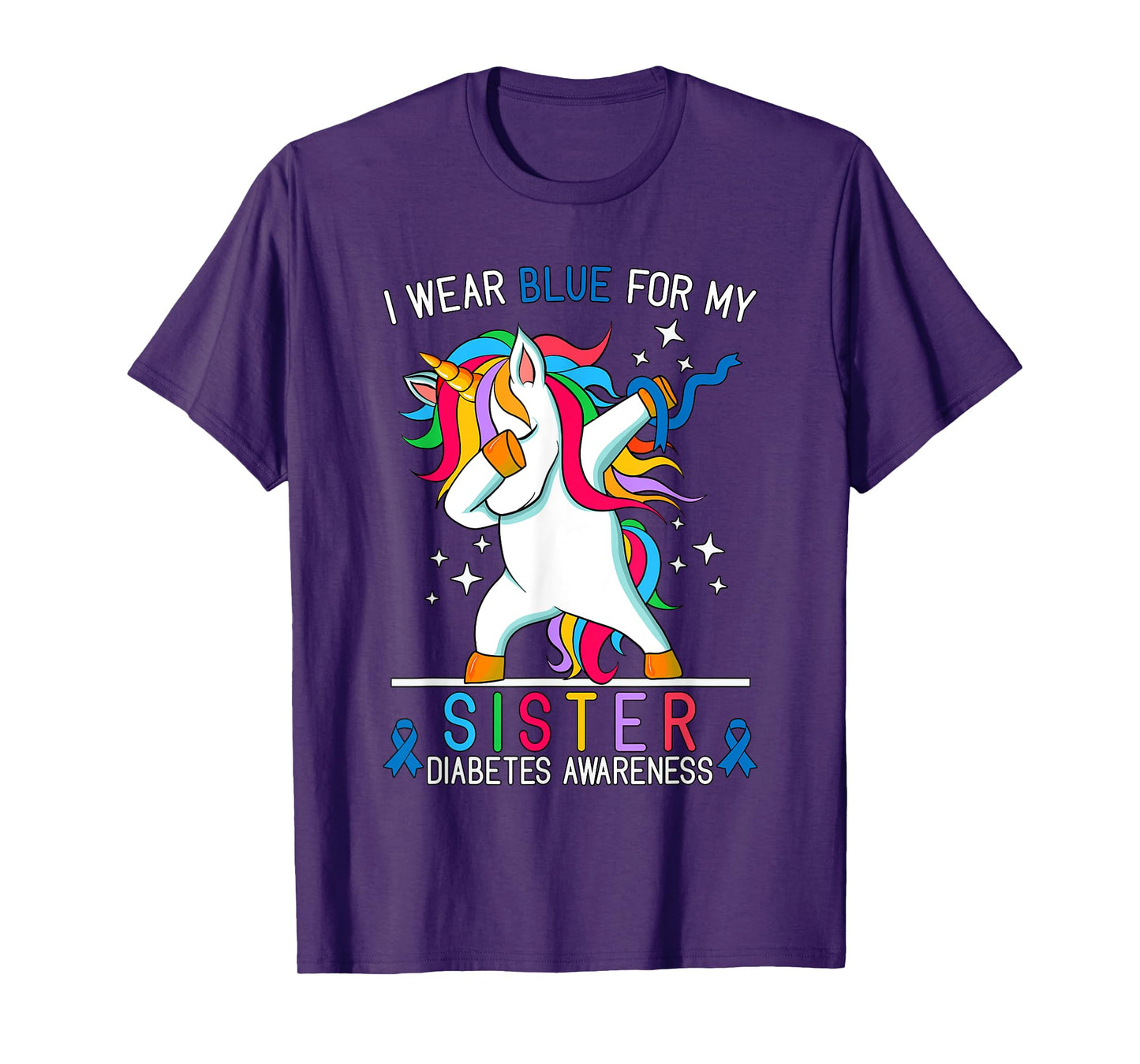I Wear Blue For My Sister Type One Diabetes Awareness Kids T-Shirt