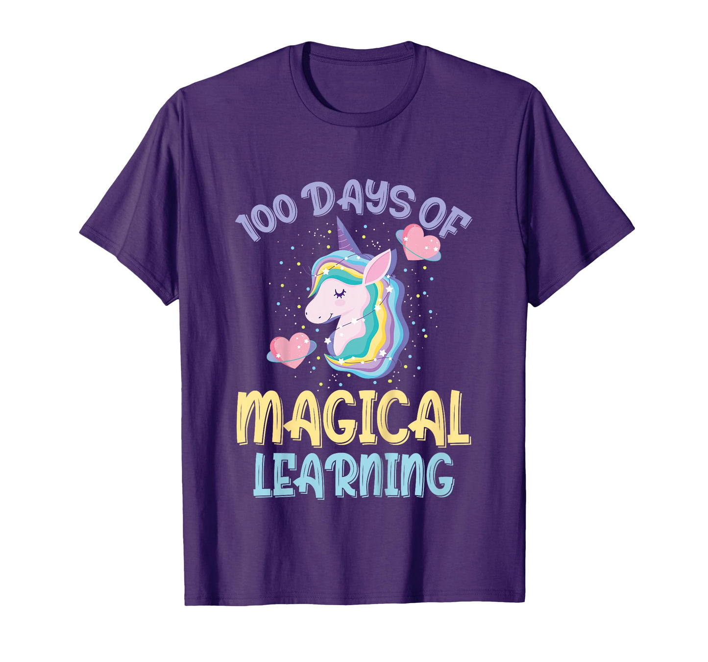 100 Days Of Magical Learning 100th Day Of School Unicorn T-Shirt