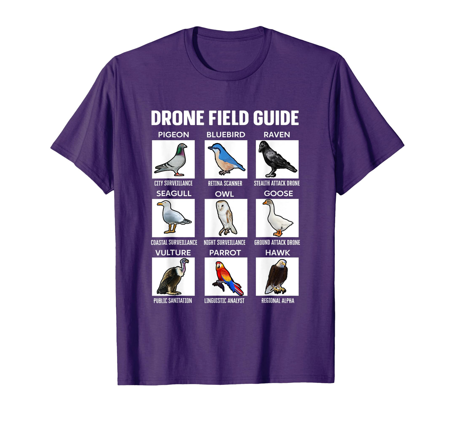Birds Drone Field Guide They Aren’t Real T-Shirt