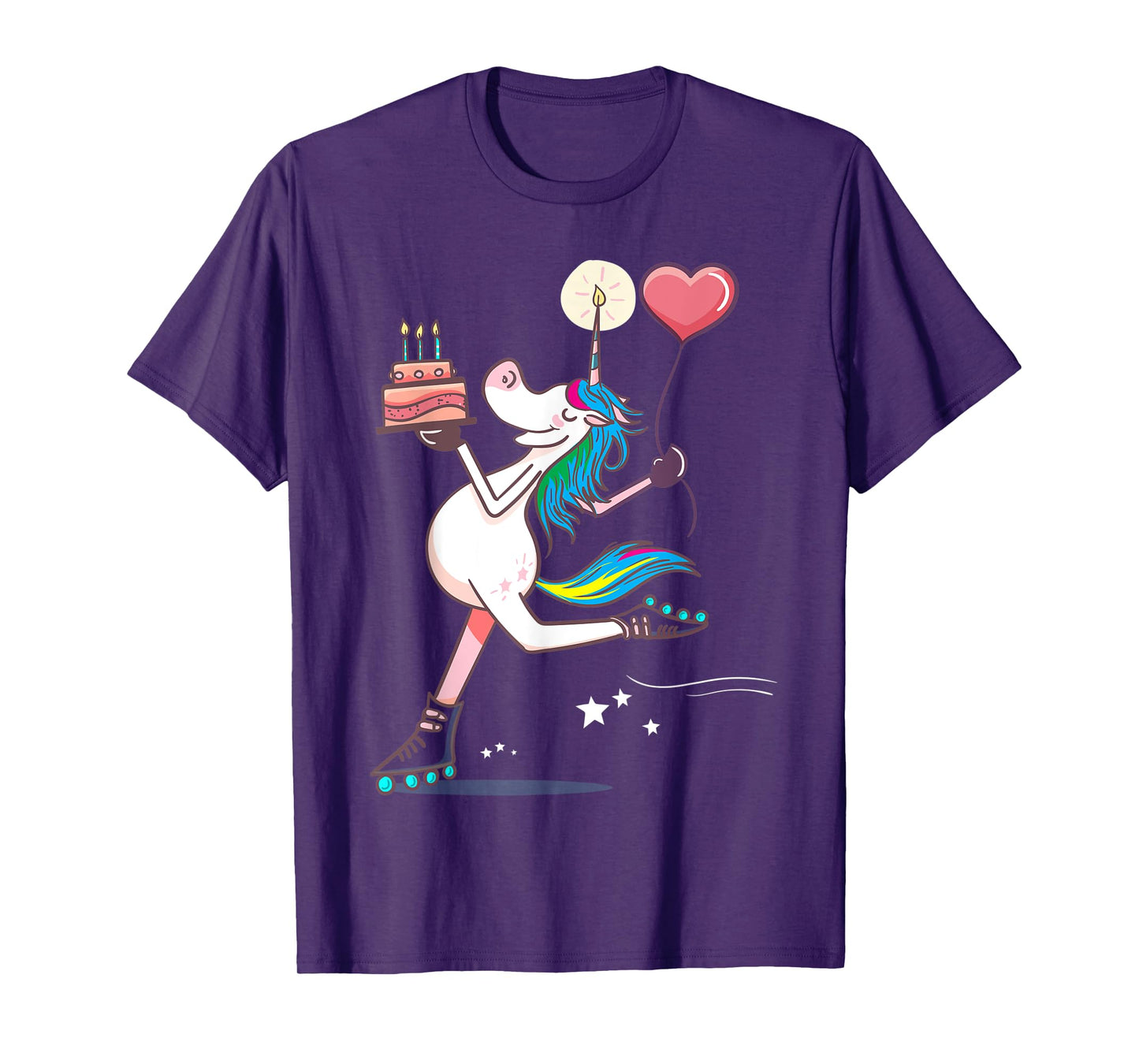 Funny Unicorn Skating Birthday Rainbow Magical Girl Gifts T-Shirt