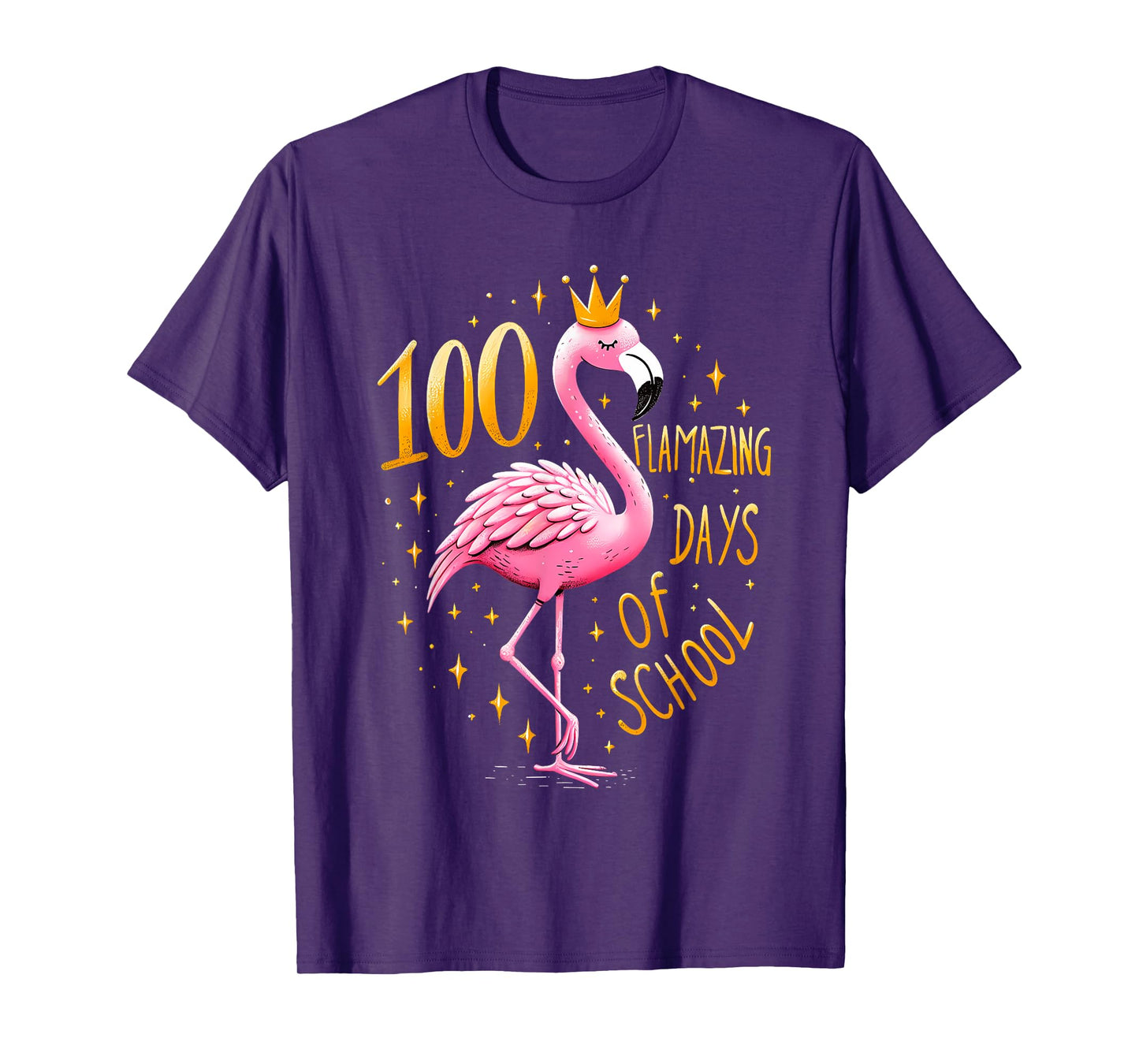 100th School Day 100 Flaming School Days Flamingo T-Shirt