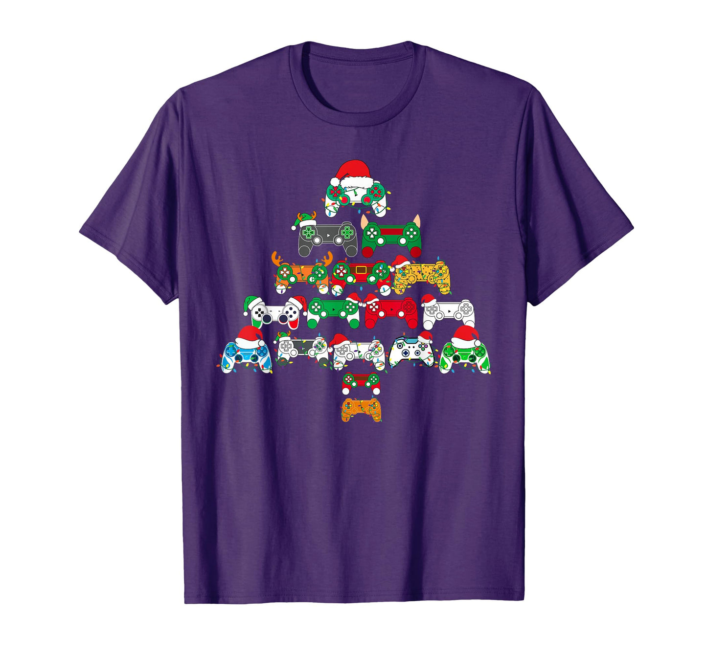 Funny Video Game Controller Christmas Tree Gamer Boys Kids T-Shirt