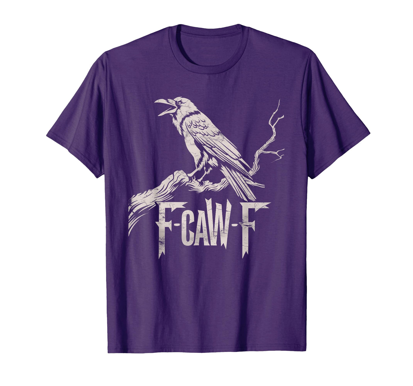 F-Caw-F Black Crow Pun Funny Bird Cawing Grunge T-Shirt
