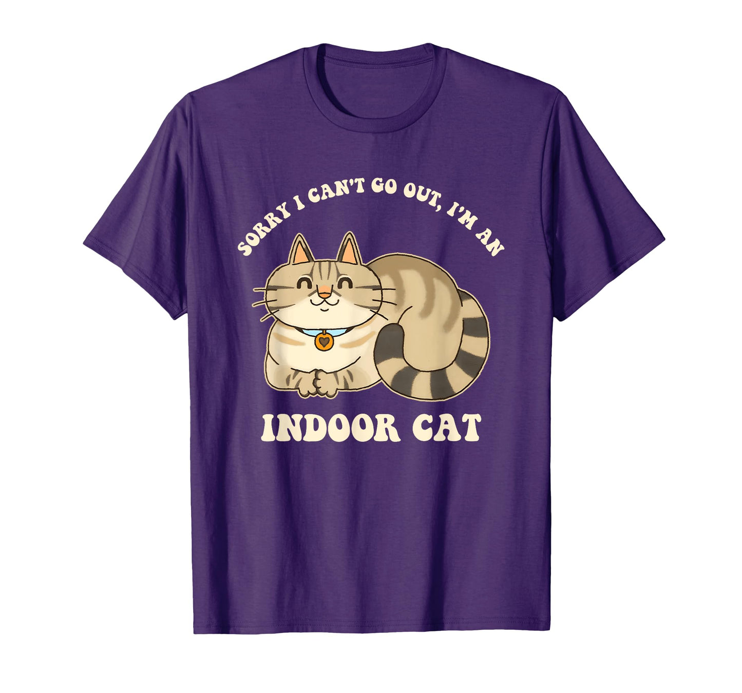 Sorry I Can't Go Out, I'm An Indoor Cat Funny Design T-Shirt for Men Women