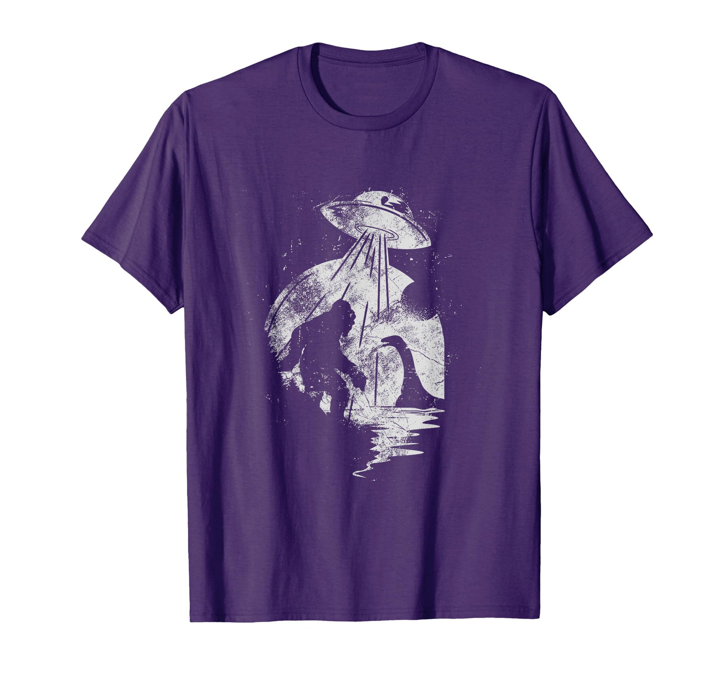 Bigfoot And Loch Ness Monster Being Abducted By A UFO T-Shirt