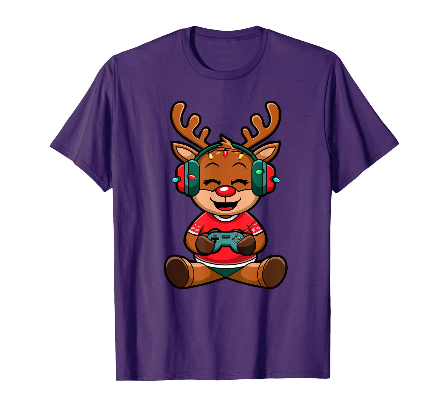 Funny Christmas Gamer Reindeer Gaming Kids Christmas Boys T-Shirt