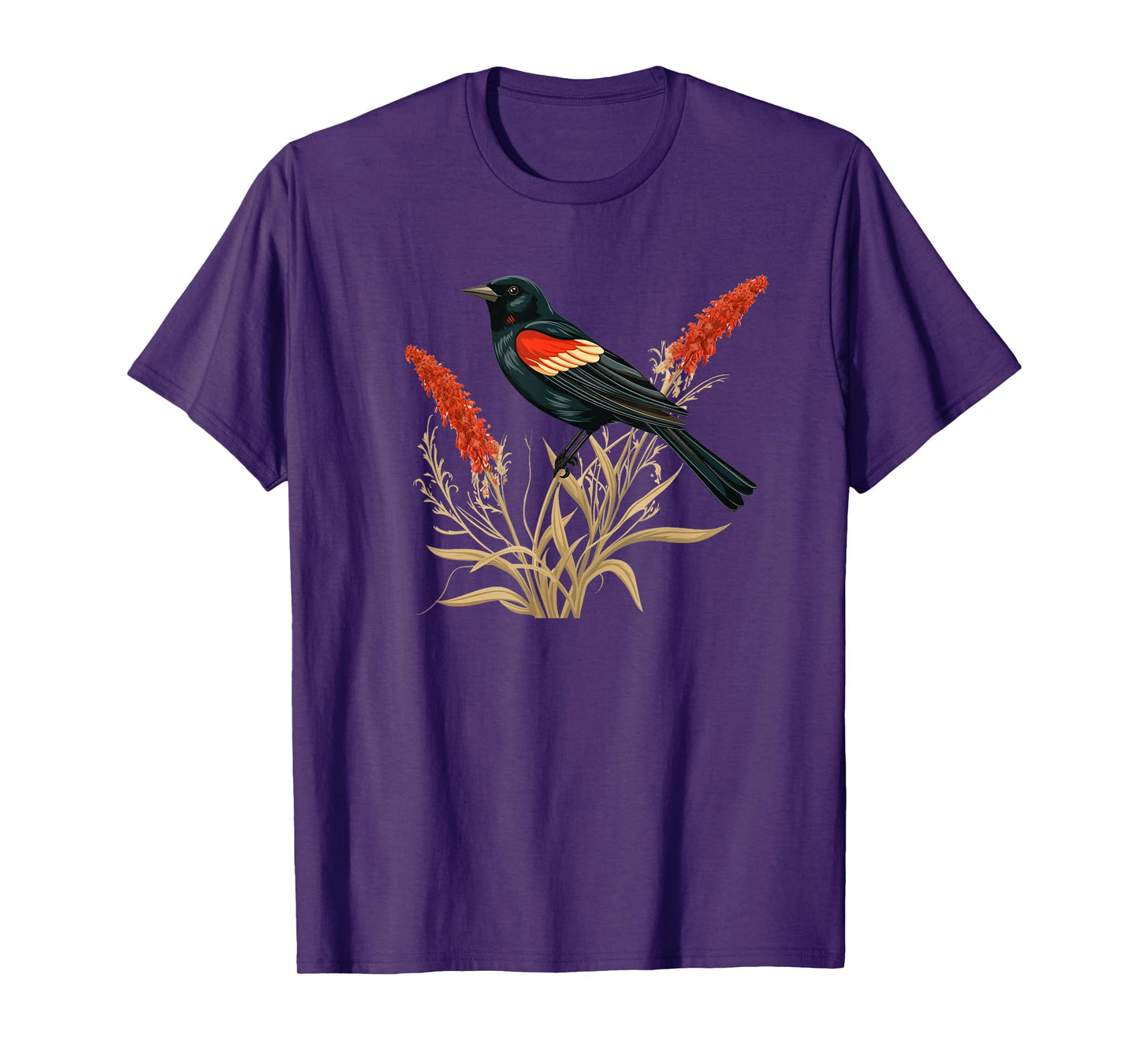 Floral Red-Winged Blackbird Red Winged Blackbird T-Shirt