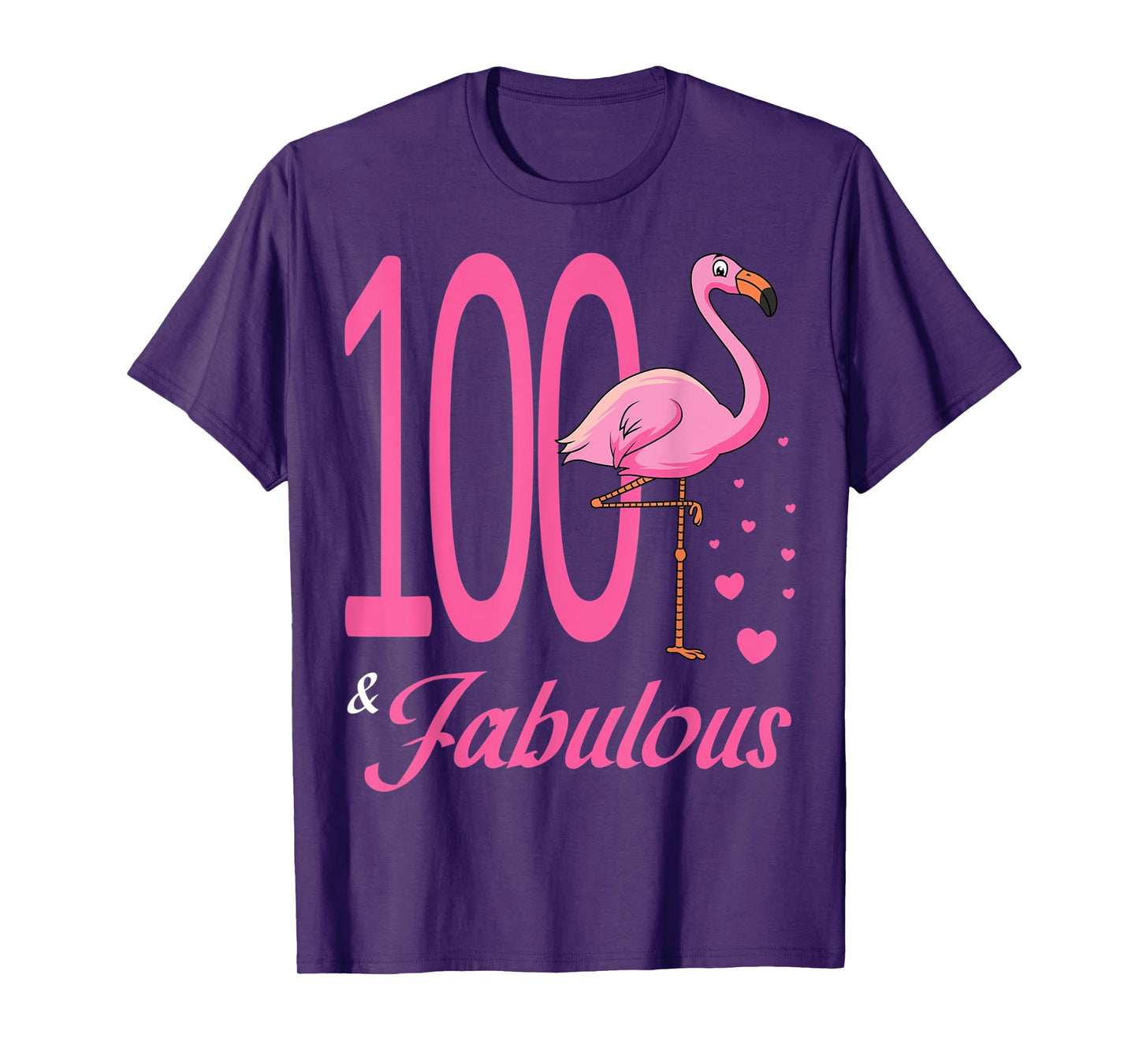 100 & Fabulous Flamingo Birthday 100th Party Celebration T-Shirt
