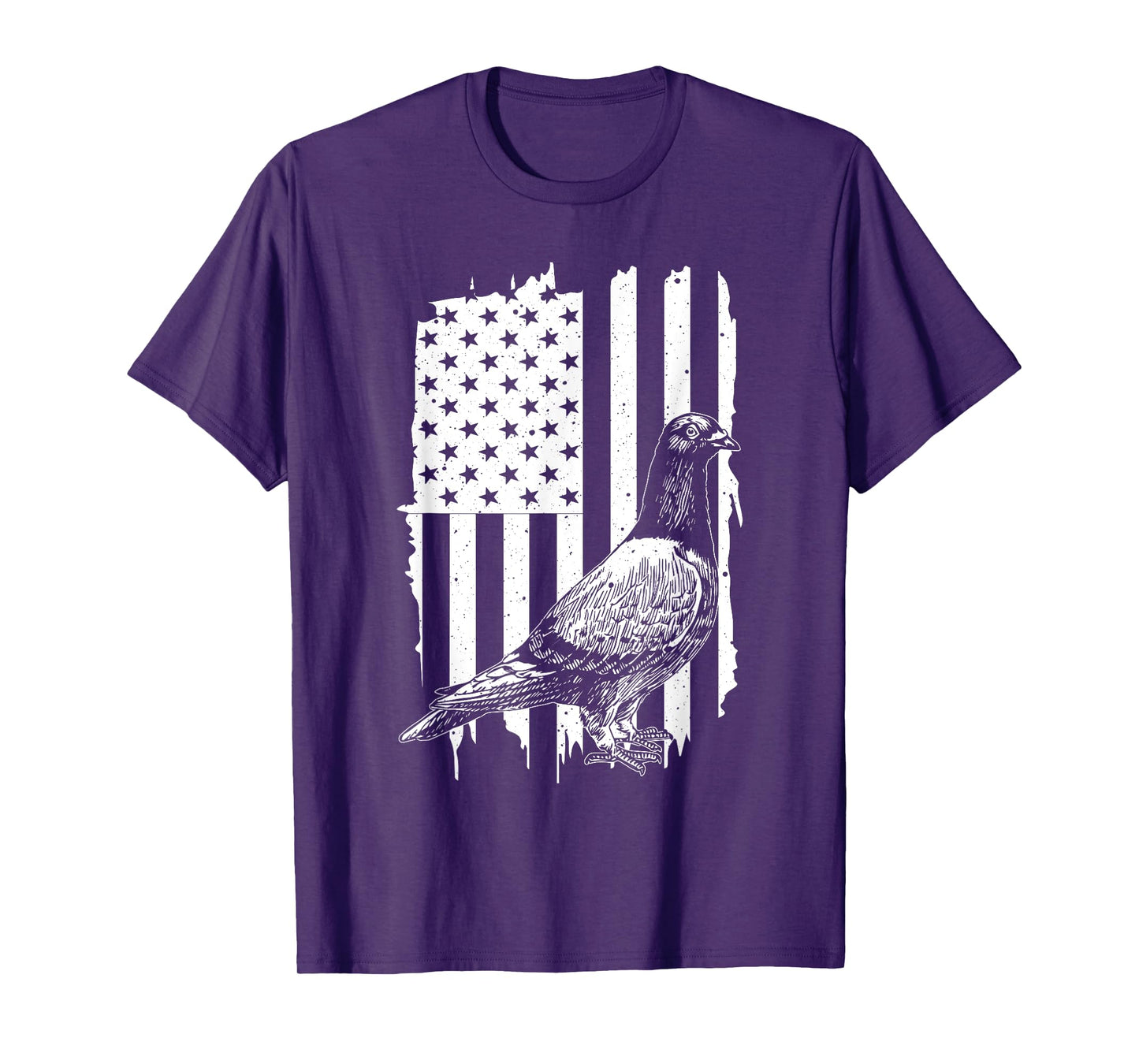 Cool Pigeon Design Men Women Patriotic US Flag Pigeon Lovers T-Shirt