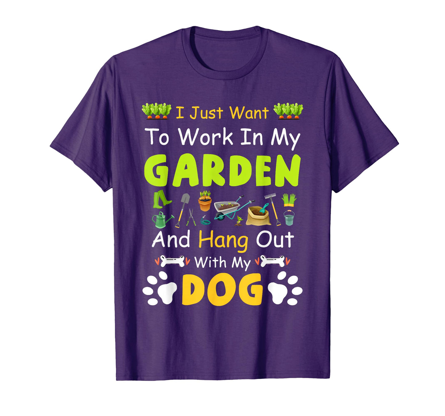 Hang Out With My dog Funny Gardening Dog Lovers T-Shirt - Black, Unisex-Adults & Kids, Short Sleeve, Classic Fit, Cotton, Polyester, Small