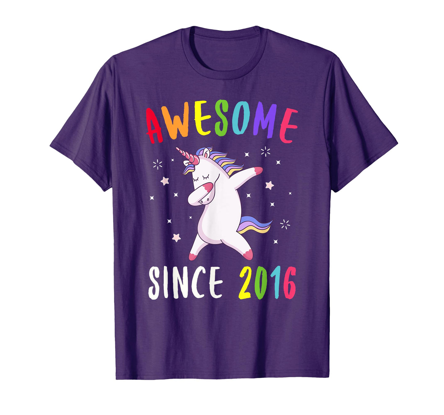 Awesome Since 2016 Dabbing Unicorn T-Shirt