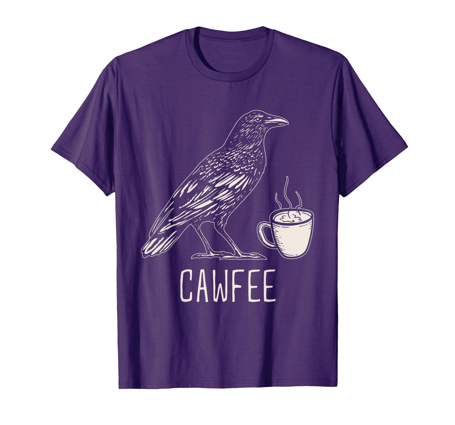 Cawfee Caw Coffee Lover Bird Pun Sayings T-Shirt