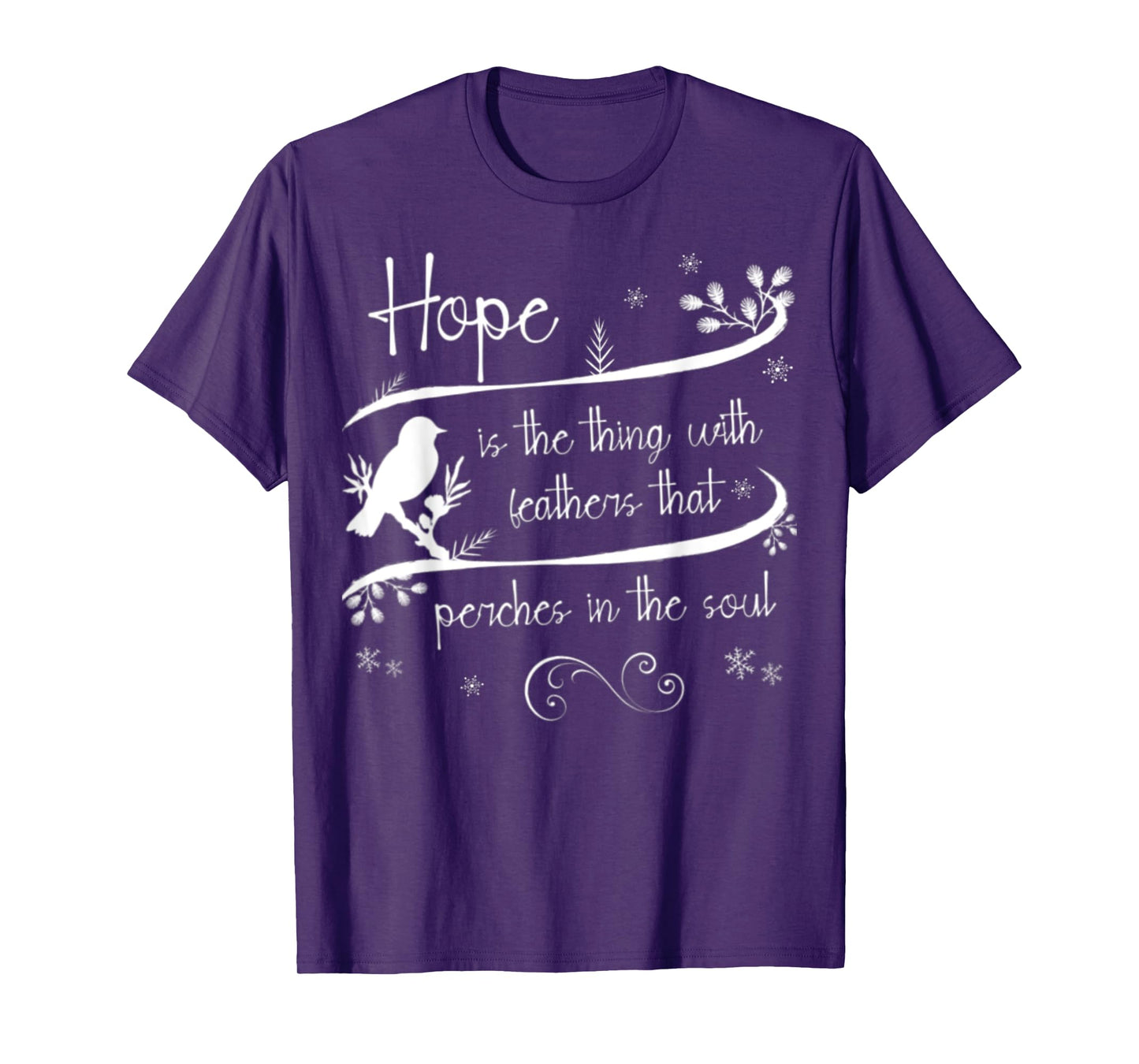 Emily Dickinson Hope is The Thing With Feathers Bird Poetry T-Shirt