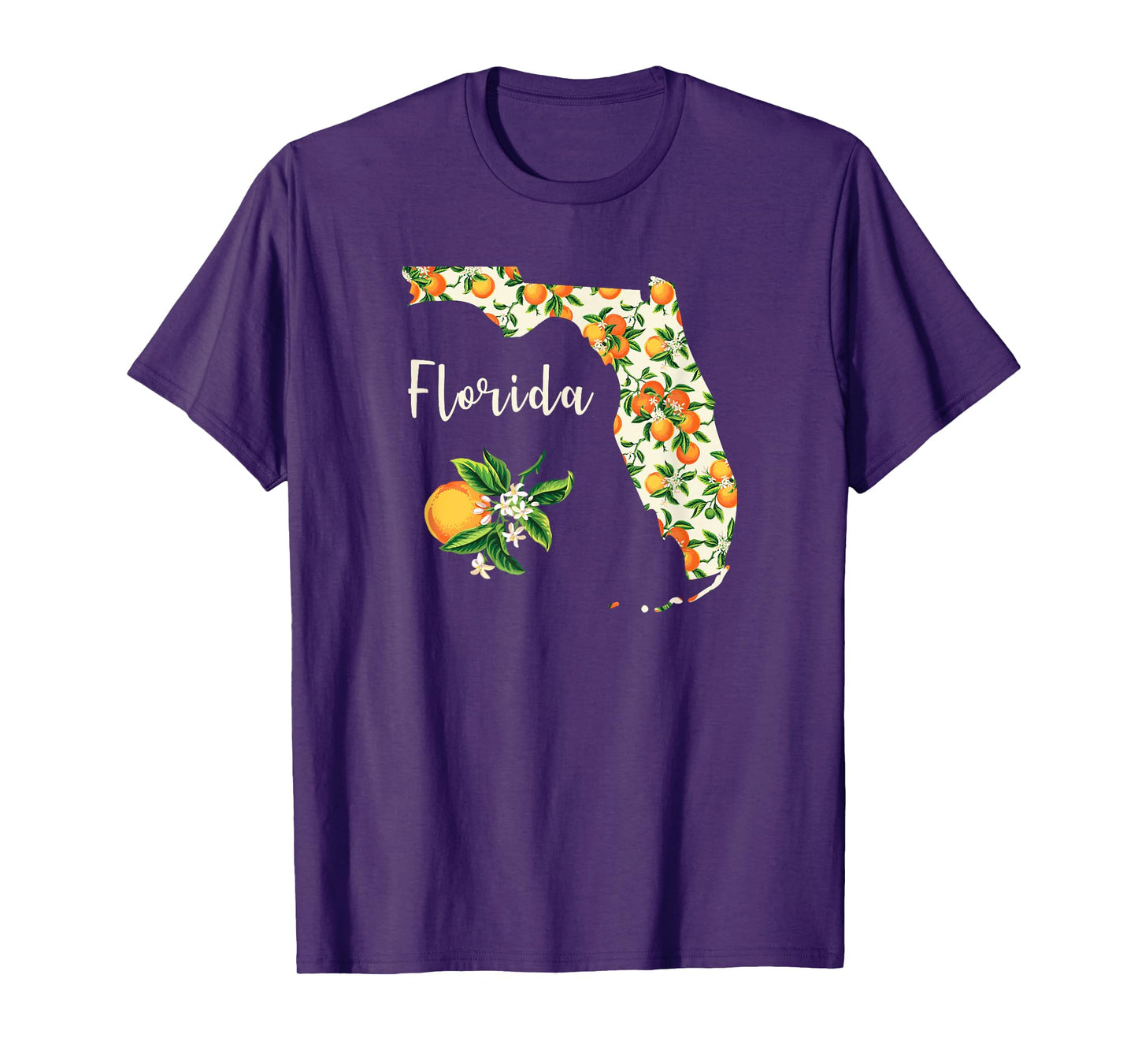 Florida Floral Orange Blossom Handwritten State Inspired T-Shirt