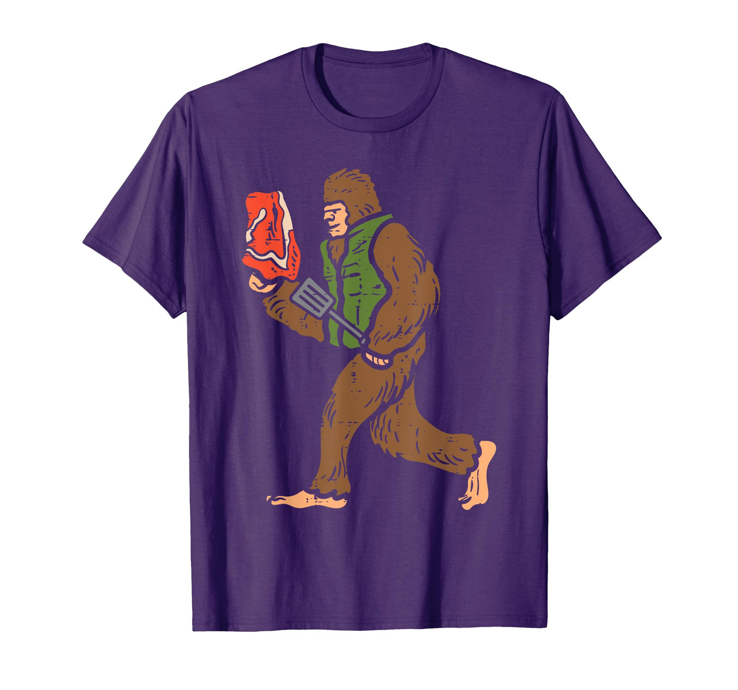 Bigfoot Barbecue Bbq Sasquatch Meat Grilling Women Men Kids T-Shirt
