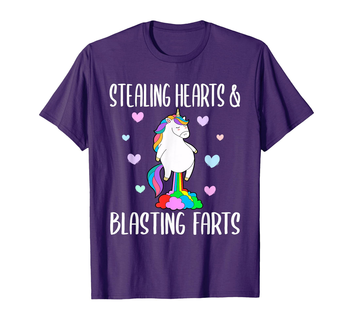 Stealing Hearts And Blasting Farts Funny unicorn T-Shirt