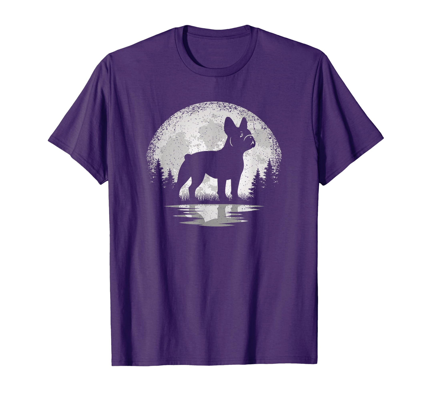 Frenchie Moon Vintage French Bulldog Men Women T-Shirt