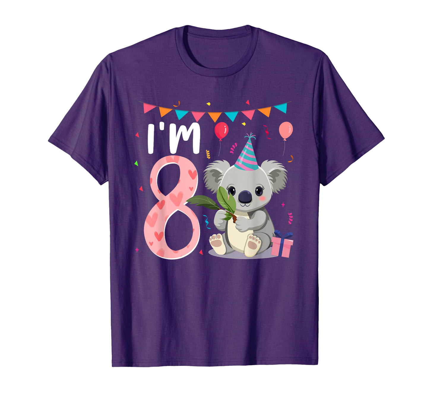 8th Birthday Girl Koala Bear 8 Year Old T-Shirt
