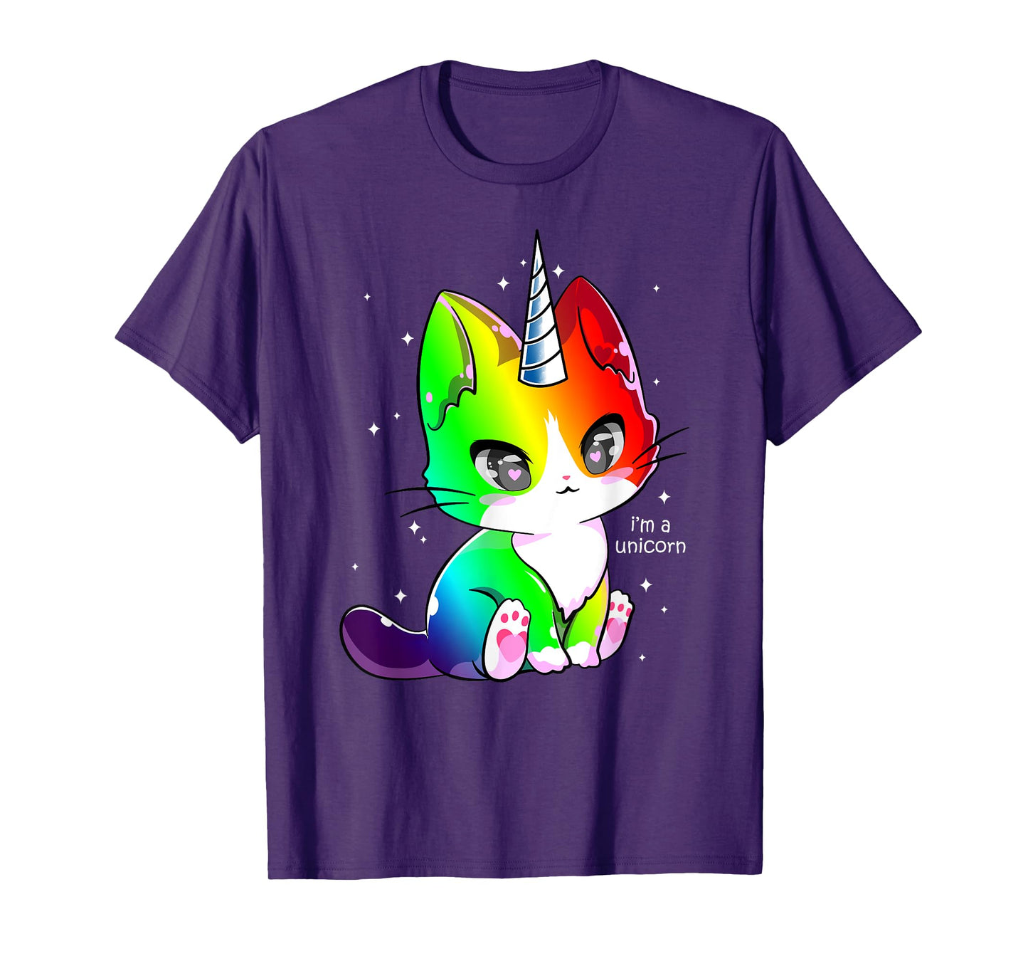 Caticorn Unicorn Cat Kittycorn Girls Women Rainbow Caticorn T-Shirt