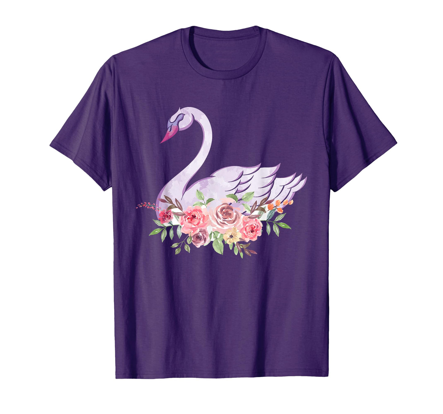 Flower Crown Cute Bird Women Gift Beautiful Swan T-Shirt