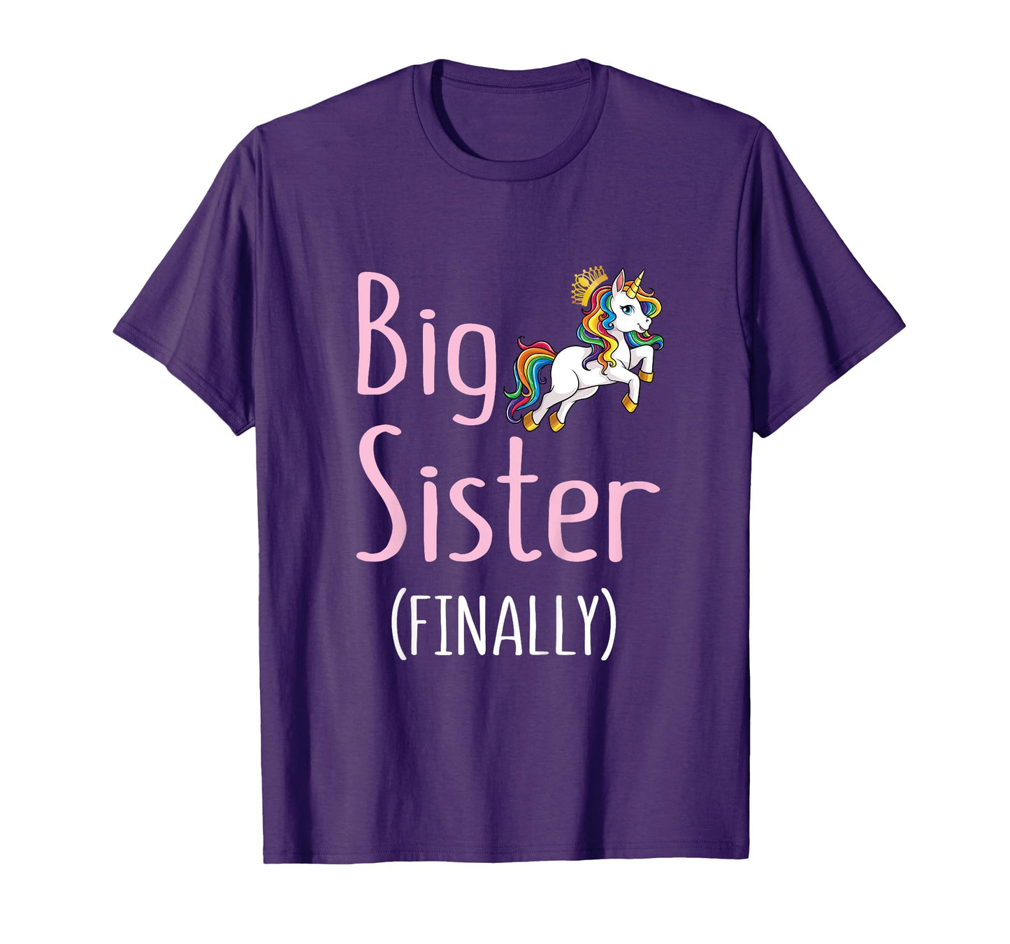 Kids Big Sister Finally Unicorn Girls Big Sister Announcement T-Shirt