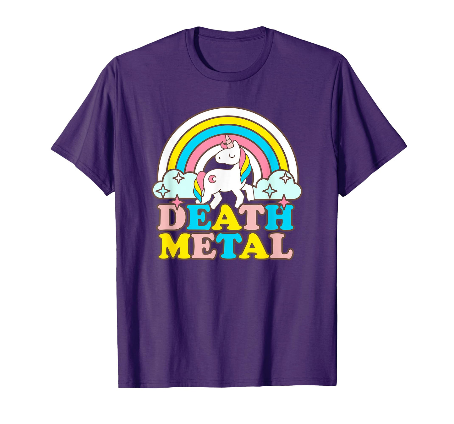 Death Metal Funny Rainbow Unicorn Novelty T-Shirt T-Shirt