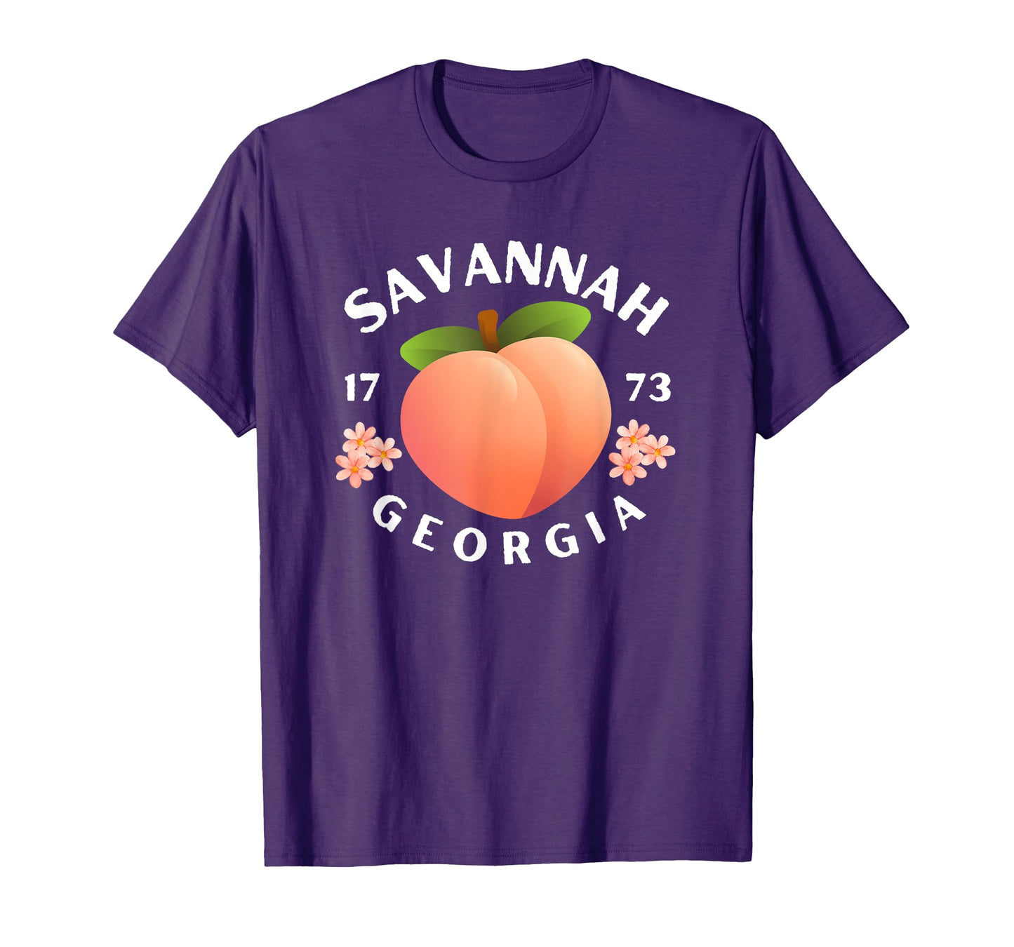 Savannah Georgia est. 1773 Flowers Peach State T-Shirt
