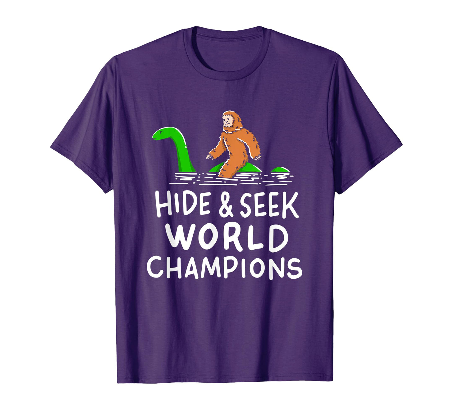 Bigfoot Riding Loch Ness Monster Gift For A Champion T-Shirt