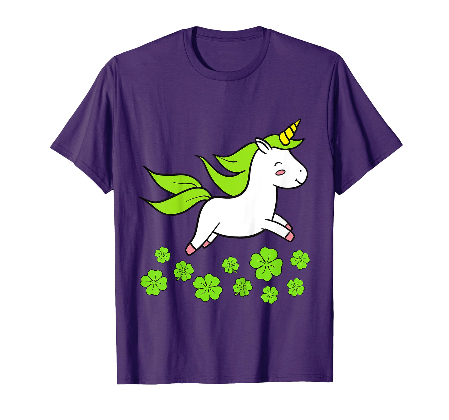 Kids Girls Happy St Patricks Day Unicorn Shamrock Clover Toddler T-Shirt