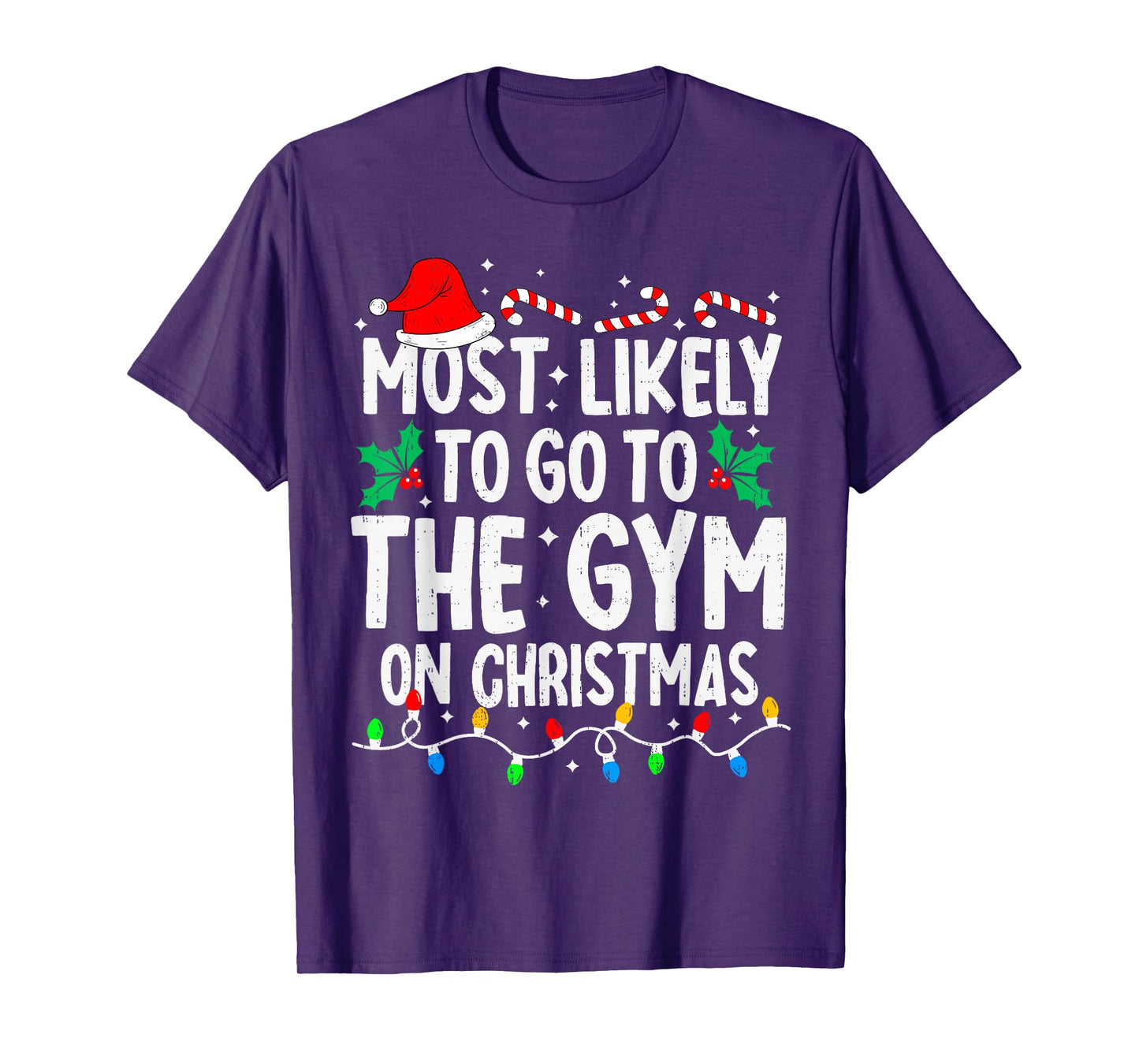 Most Likely to The Gym On Christmas Workout Family Matching T-Shirt