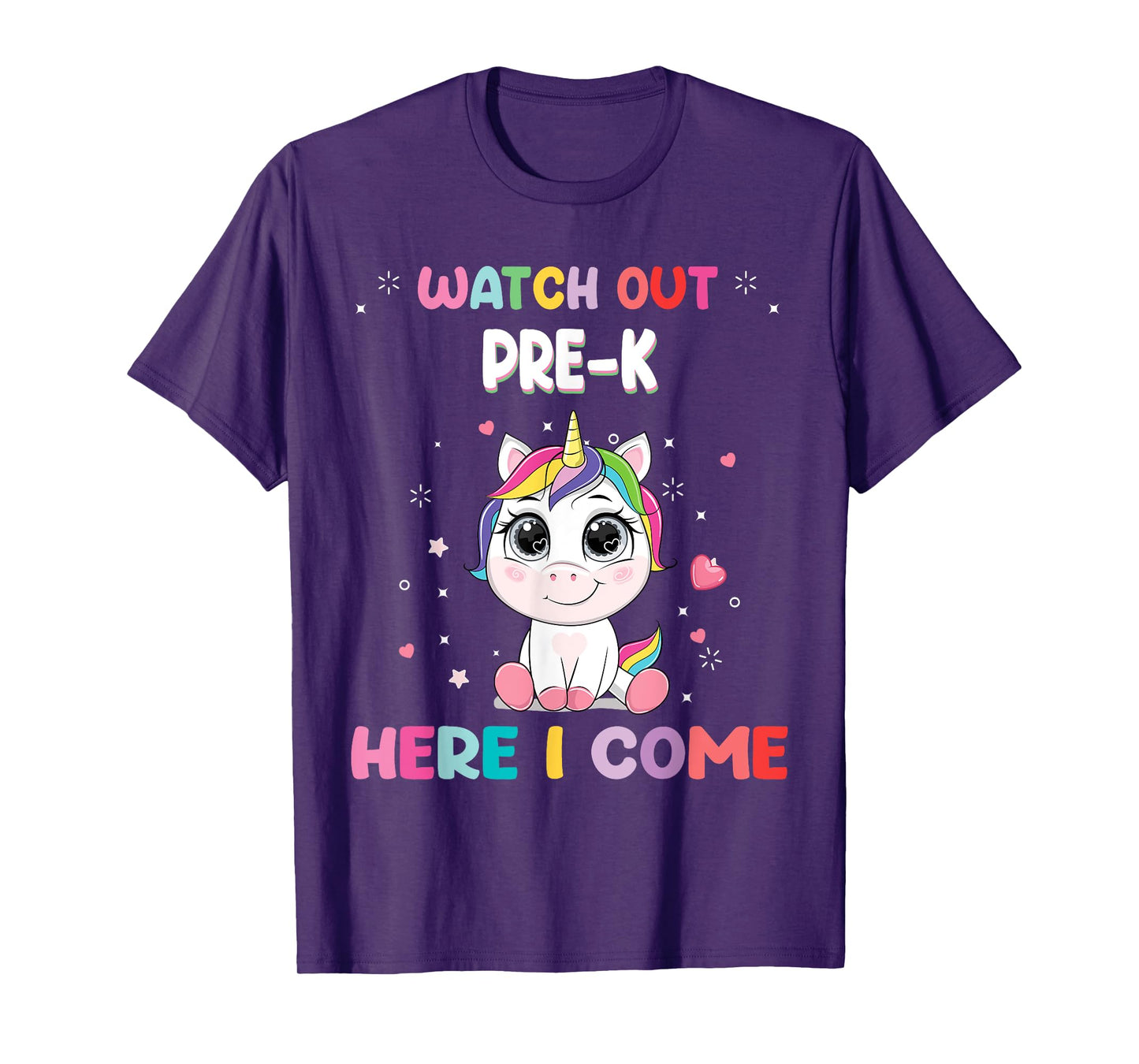 Watch Out Pre-K Here I Come Unicorn Back To School T-Shirt