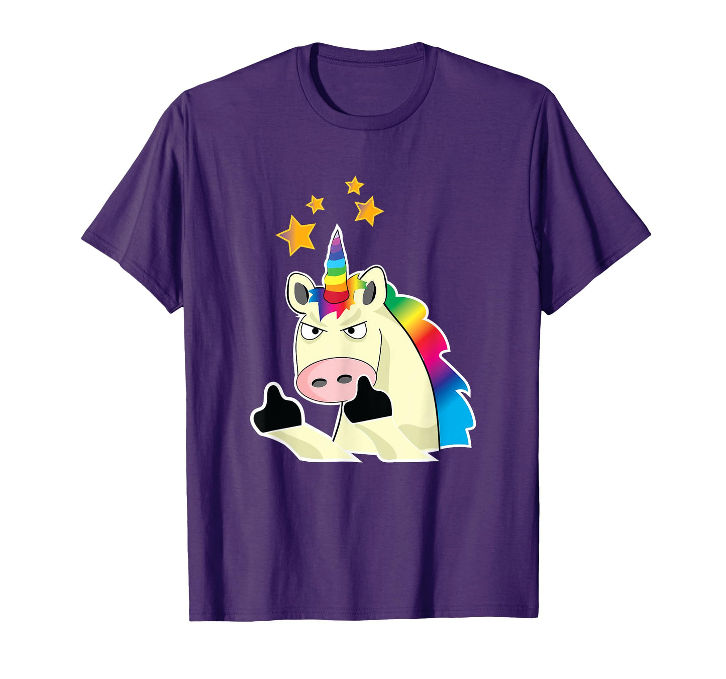 Hilarious Angry Unicorn Flipping you off Tshirt T-Shirt
