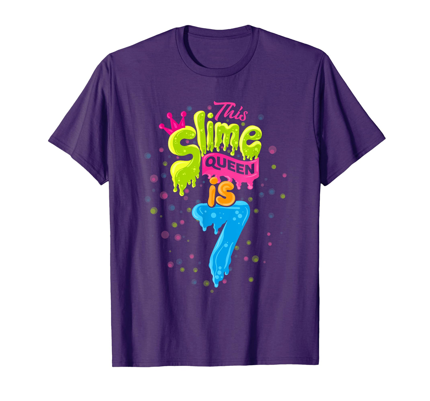 Slime Queen T-Shirt 7th Birthday Slime Shirt 7 T-Shirt