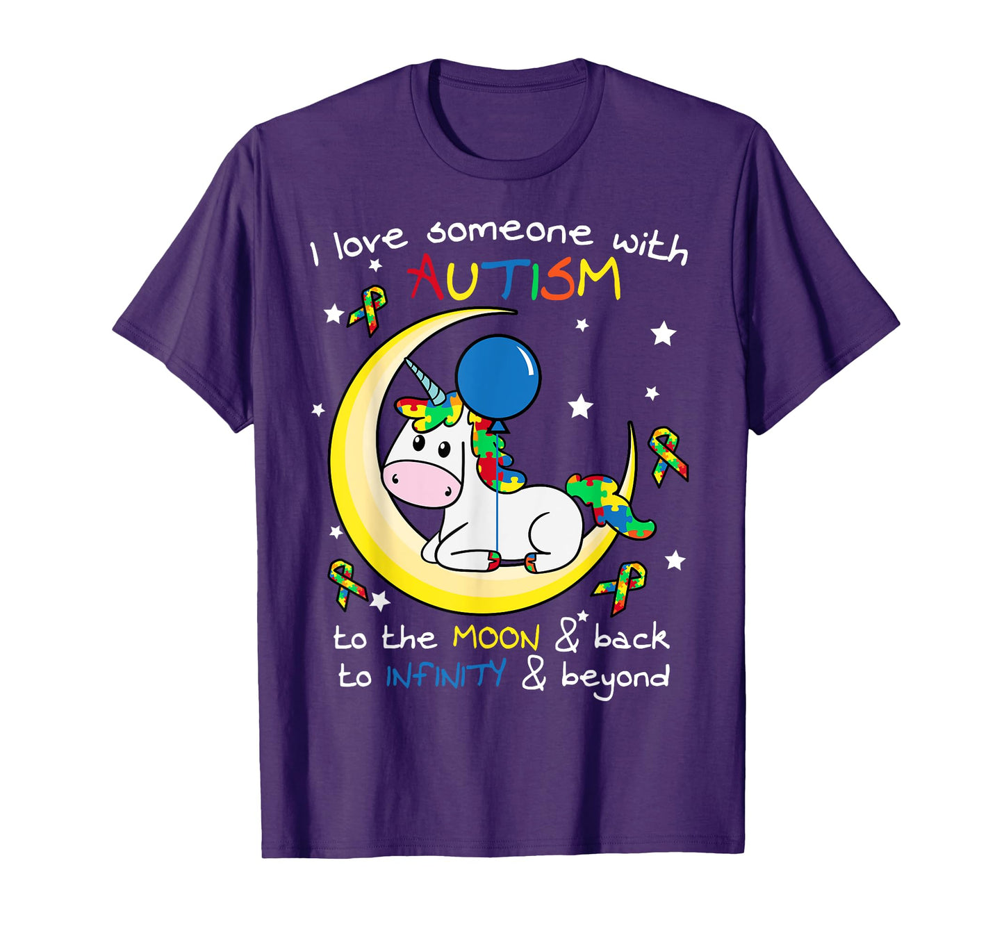 Unicorn Puzzle Moon Star Inspirational Autism Awareness Gift T-Shirt