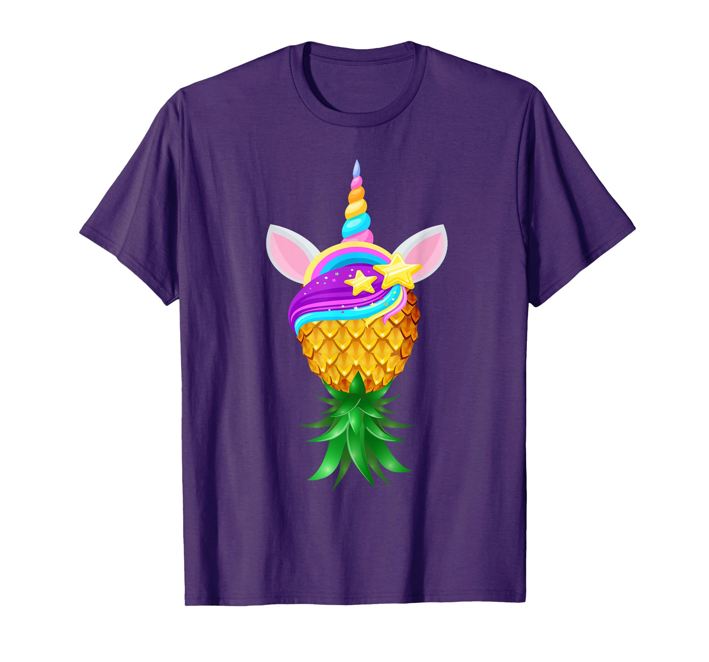 Swinger Upside Down Pineapple Magical Unicorn Head T-Shirt