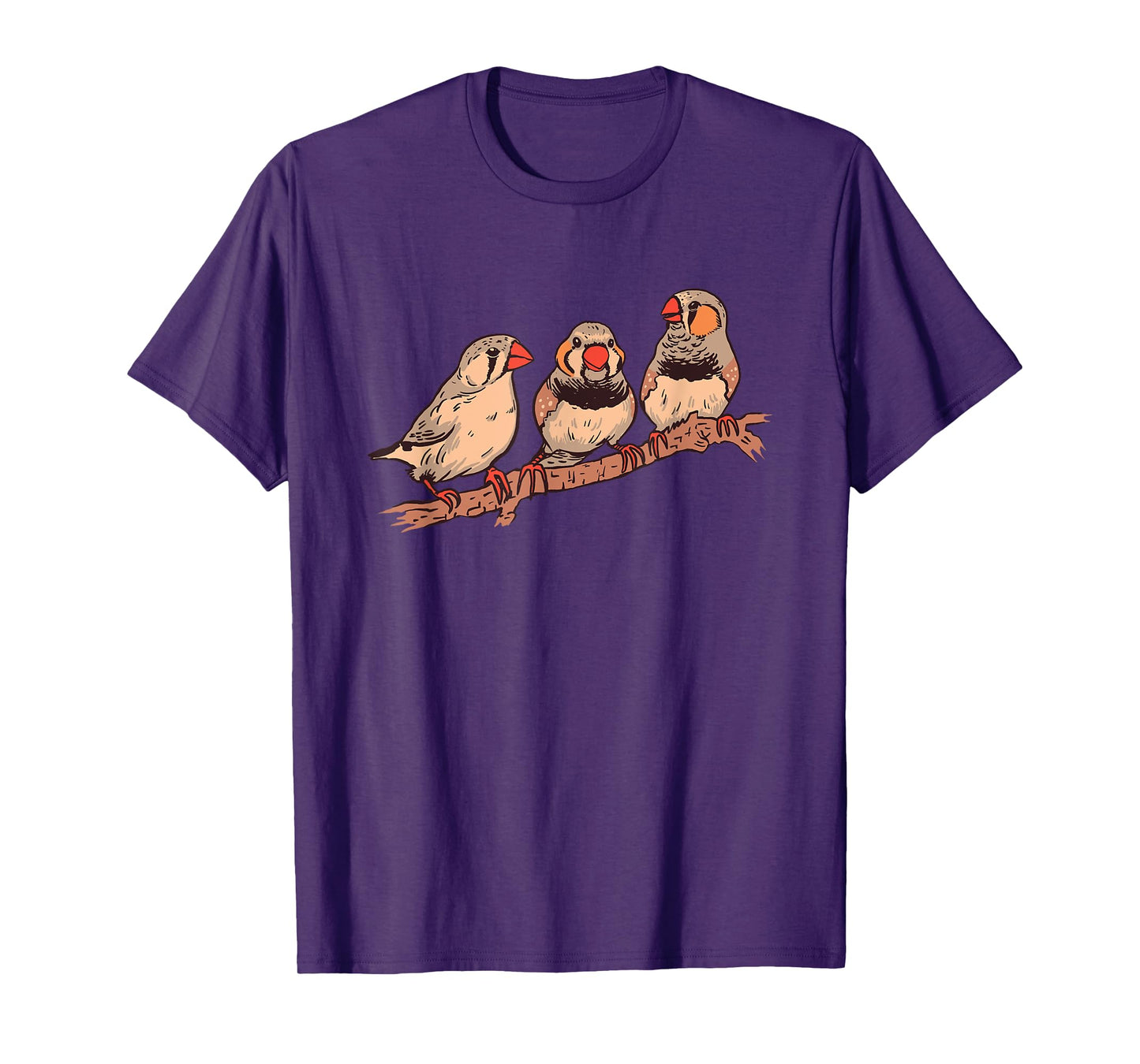 Three Zebra Finches On A Branch Pet Birds Zebra Finch T-Shirt