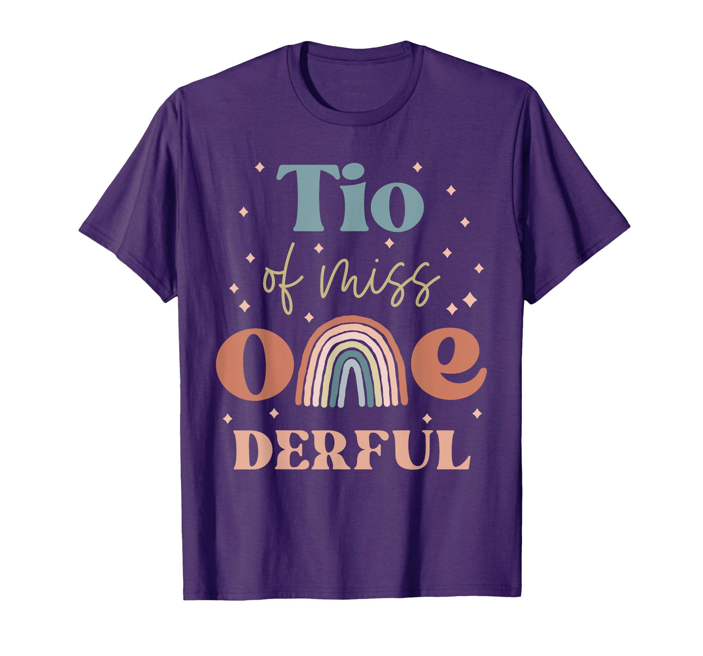 Tio of Miss Onederful Boho Rainbow Niece First Birthday T-Shirt