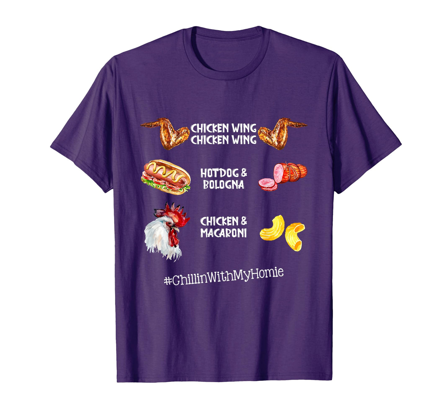 Chicken Wing Chicken Wing Hot Dog And Bologna T-Shirt