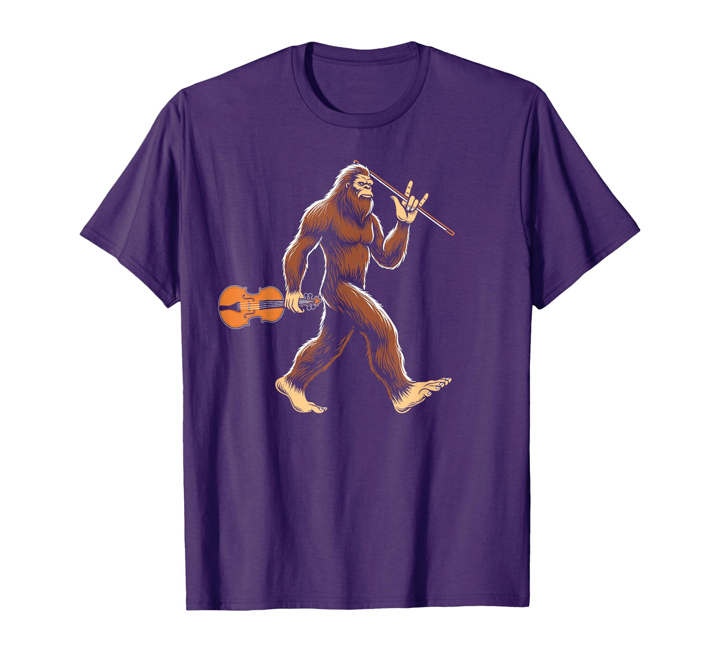 bigfoot playing violin sasquatch violist violinist gifts T-Shirt