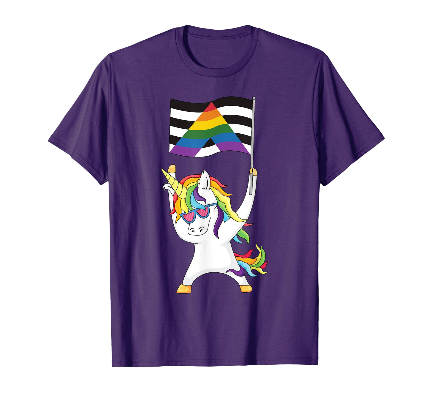 Straight Ally Flag Unicorn Trans Gay Pride LGBTQIA Nonbinary T-Shirt