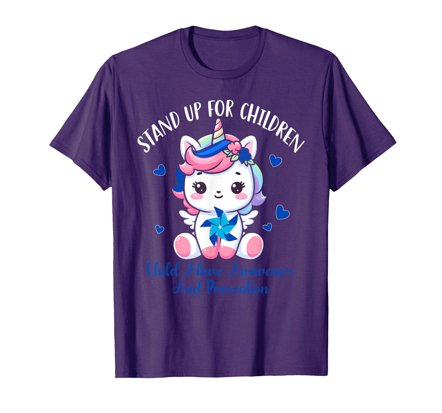 Child Abuse Prevention Month-Stand Up For Children Unicorn T-Shirt