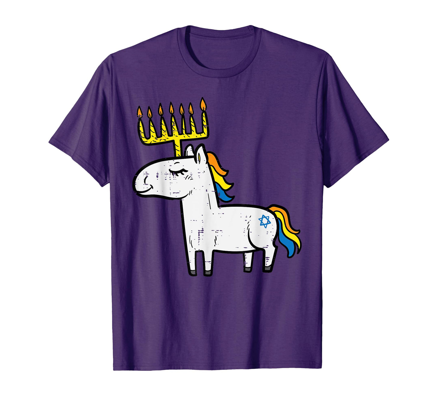 Menorah Unicorn Jewnicorn Hanukkah Pajamas Chanukah PJs Girl T-Shirt